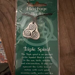 Fine Pewter Celtic triple spiral choker necklace